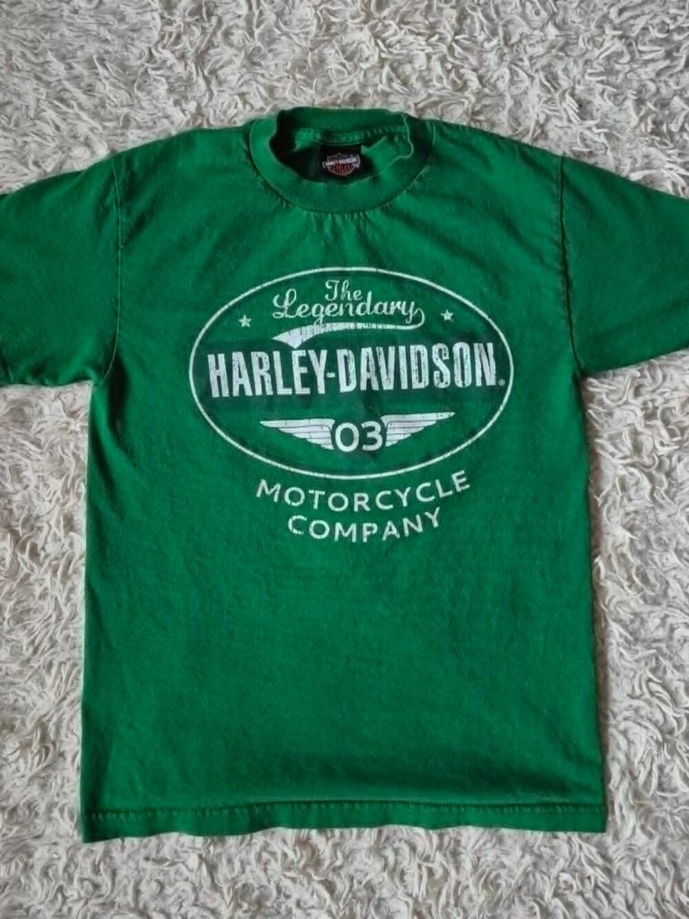 Vintage Harley-Davidson Green Graphic T-Shirt
